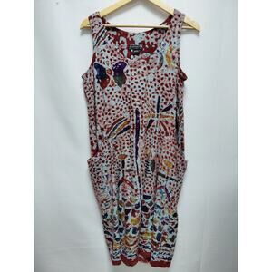 Spirit of Courage Cotton Batik Dress Multicolor Graphic Print Women Size Medium